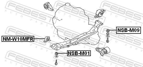 Suporte do motor FEBEST ref. NM-W10MFR