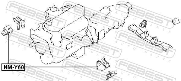 Suporte do motor FEBEST ref. NM-Y60