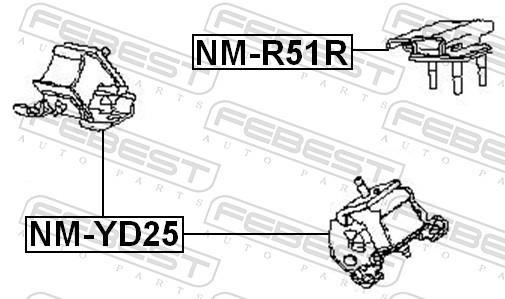 Suporte do motor FEBEST ref. NM-YD25