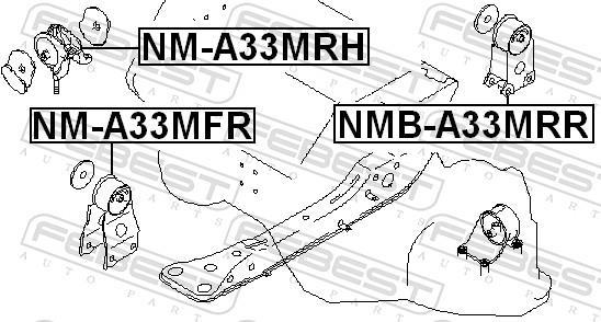 Support moteur (Silent bloc moteur) FEBEST NMB-A33MRR