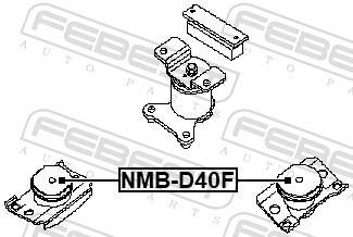 Support moteur (Silent bloc moteur) FEBEST NMB-D40F