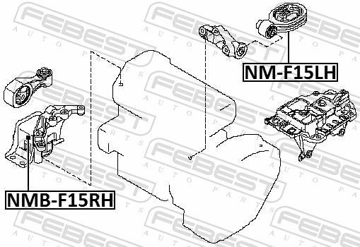 Support moteur (Silent bloc moteur) FEBEST ref. NMB-F15RH