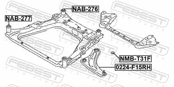 Suspension, corps de l'essieu FEBEST ref. NMB-T31F