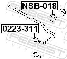 Suspension, stabilisateur FEBEST ref. NSB-018