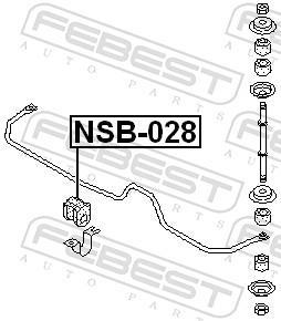 Suspension, stabilisateur FEBEST ref. NSB-028