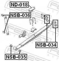Coussinet de palier, ressort à lames FEBEST ref. NSB-035