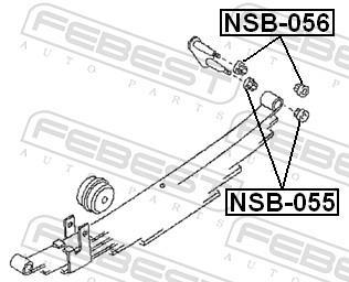 Braçadeira, mola de lâminas FEBEST ref. NSB-055