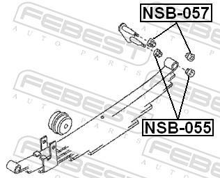 Coussinet de palier, ressort à lames FEBEST ref. NSB-057