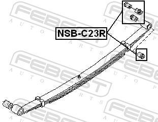 Coussinet de palier, ressort à lames FEBEST ref. NSB-C23R