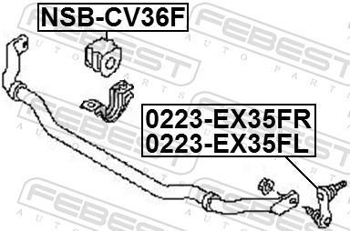 Rolamento de barra estabilizadora FEBEST ref. NSB-CV36F