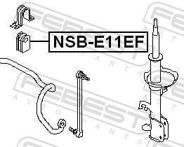 Suspension, stabilisateur FEBEST ref. NSB-E11EF