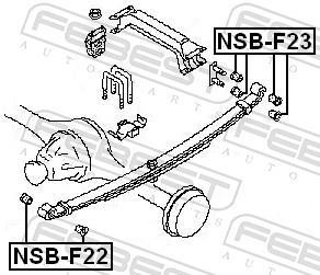 Braçadeira, mola de lâminas FEBEST ref. NSB-F22