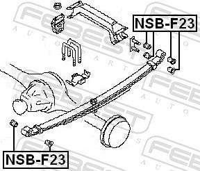 Braçadeira, mola de lâminas FEBEST ref. NSB-F23