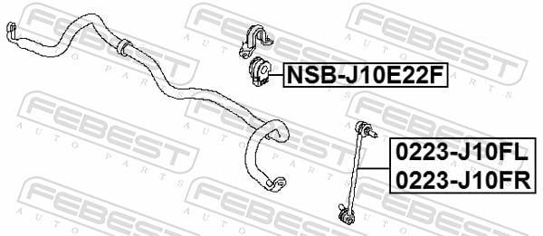 Rolamento de barra estabilizadora FEBEST ref. NSB-J10E22F