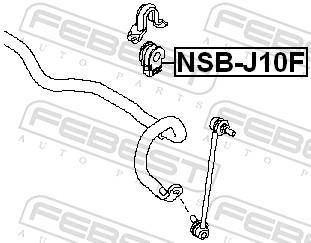 Rolamento de barra estabilizadora FEBEST ref. NSB-J10F