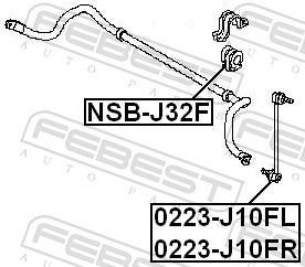 Rolamento de barra estabilizadora FEBEST ref. NSB-J32F