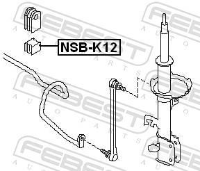 Rolamento de barra estabilizadora FEBEST ref. NSB-K12