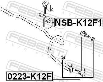 Suspension, stabilisateur FEBEST NSB-K12F1