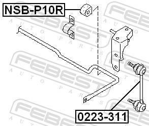 Suspension, stabilisateur FEBEST NSB-P10R