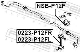 Rolamento de barra estabilizadora FEBEST ref. NSB-P12F