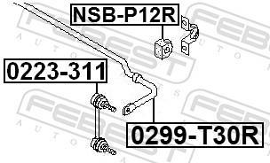 Suspension, stabilisateur FEBEST ref. NSB-P12R