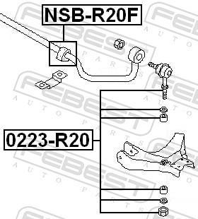 Suspension, stabilisateur FEBEST ref. NSB-R20F