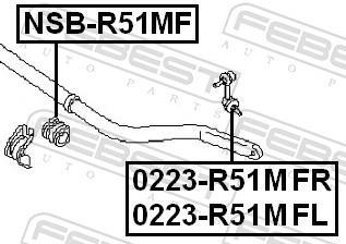 Suspension, stabilisateur FEBEST ref. NSB-R51MF