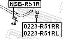 Suspension, stabilisateur FEBEST ref. NSB-R51R