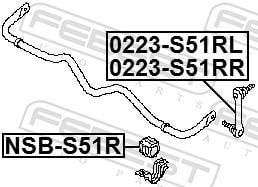 Rolamento de barra estabilizadora FEBEST ref. NSB-S51R