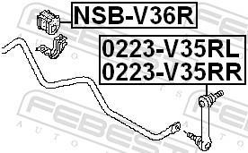 Rolamento de barra estabilizadora FEBEST ref. NSB-V36R