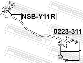 Suspension, stabilisateur FEBEST ref. NSB-Y11R