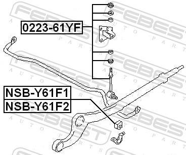 Suspension, stabilisateur FEBEST ref. NSB-Y61F1