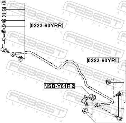 Suspension, stabilisateur FEBEST ref. NSB-Y61R2