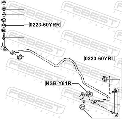 Suspension, stabilisateur FEBEST ref. NSB-Y61R