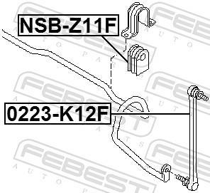 Suspension, stabilisateur FEBEST ref. NSB-Z11F