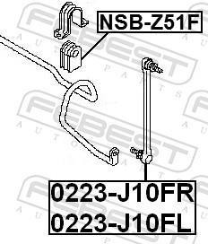 Suspension, stabilisateur FEBEST ref. NSB-Z51F