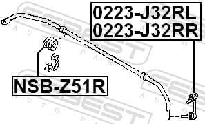 Suspension, stabilisateur FEBEST NSB-Z51R