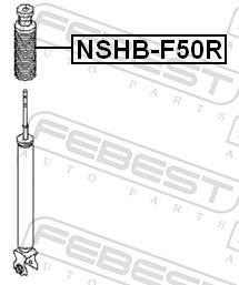 Fole do amortecedor FEBEST ref. NSHB-F50R