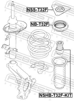 Fole do amortecedor de suspensão FEBEST NSHB-T32F-KIT
