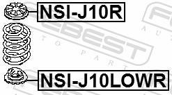 Patin de ressort (Support ressort) FEBEST ref. NSI-J10LOWR