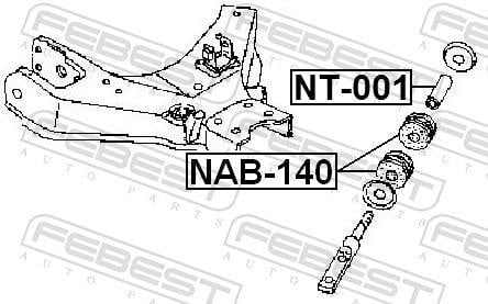 Manchon, fixation du bras transversal FEBEST ref. NT-001
