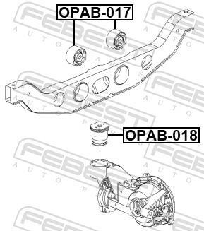Suspension, corps de l'essieu FEBEST ref. OPAB-017