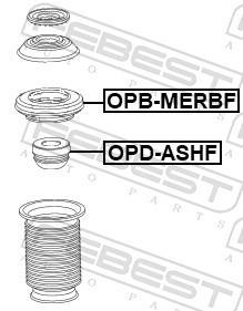 Rolamento copo de suspensão FEBEST ref. OPB-MERBF