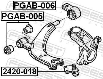 Suspensão, braço oscilante FEBEST ref. PGAB-006