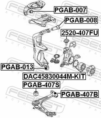 Suspensão, braço oscilante FEBEST ref. PGAB-008