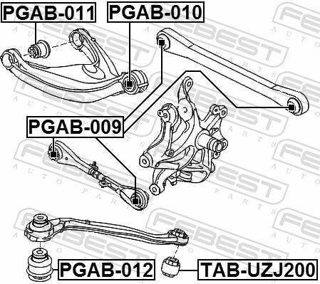 Suspensão, braço oscilante FEBEST ref. PGAB-010