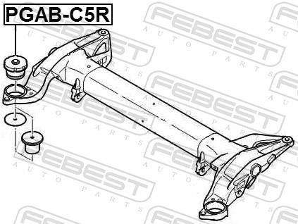 Silentblock del puente trasero FEBEST ref. PGAB-C5R