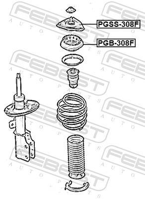 Roulement, coupelle de suspension FEBEST PGB-308F