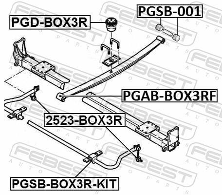 Tope de ballesta, muelle adicional FEBEST ref. PGD-BOX3R