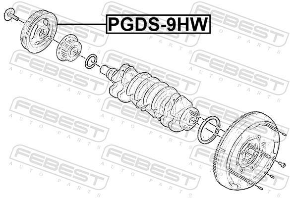 Poulie damper (Poulie de vilebrequin) FEBEST ref. PGDS-9HW